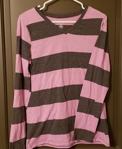 Old Navy girls lavender and grey long sleeve shirt